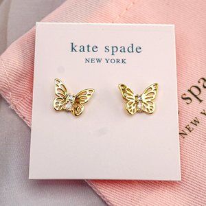 Kate Spade Gold Butterfly Stud Earrings (Brand New)